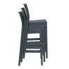 Chaise de bar empilable en pile de 3 chaises