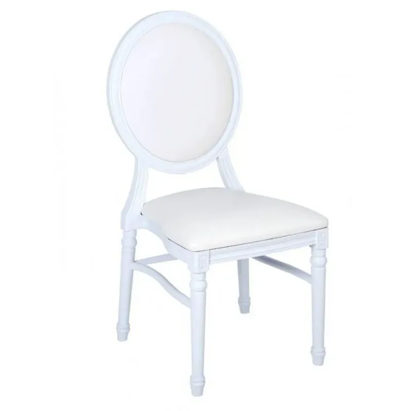 Chaise médaillon blanche en polypropylène Chaise médaillon blanche en polypropylène