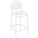 Tabouret de bar avec dossier en polypro blanc