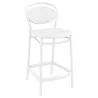 Tabouret de bar avec dossier en polypro blanc