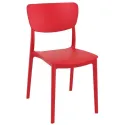 Chaise collectivité empilable polypro rouge