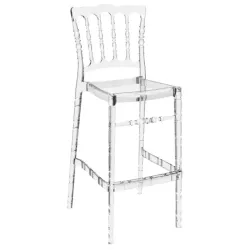 Chaise haute en polycarbonate transparente