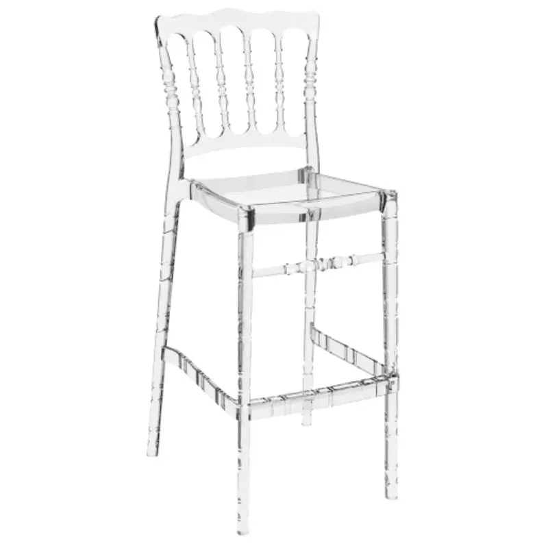 Chaise haute en polycarbonate transparente