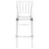 Tabouret de bar avec dossier en polycarbonate transparent