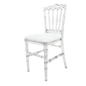 Chaise polycarbonate transparent avec assise blanche
