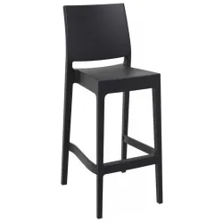Chaise de bar empilable en polypro noir
