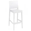 Tabouret de bar avec dossier en polypro blanc