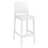 Tabouret de bar avec dossier en polypro blanc