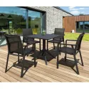 Fauteuil professionnel polypro noir sur terrasse