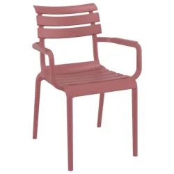 Fauteuil de terrasse extérieure rouge Marsala