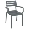 Fauteuil en polypropylène empilable gris foncé