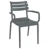 Fauteuil en polypropylène empilable gris foncé