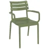 Fauteuil empilable en polypropylène vert olive