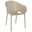 Fauteuil de terrasse en polypro taupe