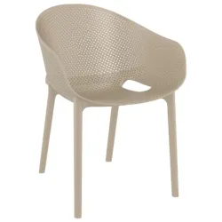 Fauteuil de terrasse en polypro taupe