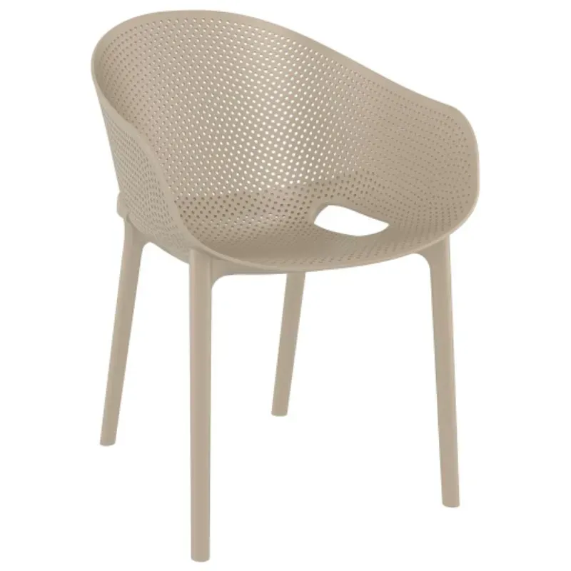 Fauteuil de terrasse en polypro taupe Fauteuil de terrasse en polypro taupe