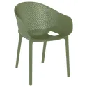 Fauteuil monobloc polypro vert olive