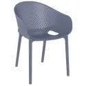 Fauteuil pour terrasse professionnelle polypro gris foncé