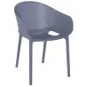 Fauteuil pour terrasse professionnelle polypro gris foncé