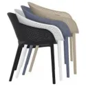 Fauteuil empilable en pile de 4 pièces de différents coloris