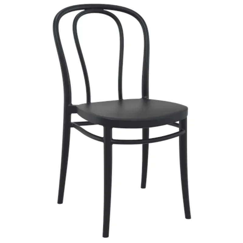 Chaise empilable en polypro noir Chaise empilable en polypro noir