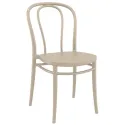 Chaise restauration en polypropylène de couleur taupe