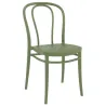 Chaise de café en polypropylène vert olive