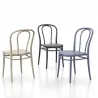Lot de 3 chaises de bistrot de 3 couleurs différentes.