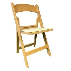 Chaise pliante polypro effet bois pour événementiel et restauration