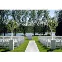 Chaise pliante polypro blanc pour cérémonie de mariage en extérieur