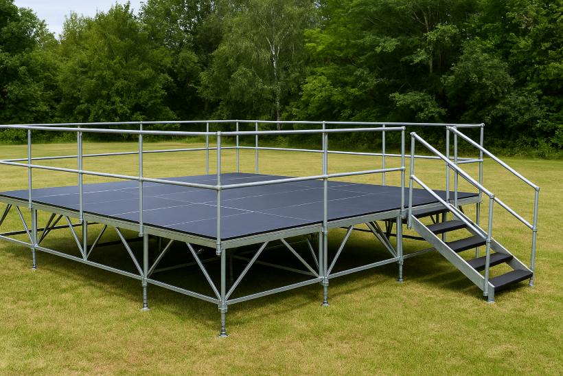 podium démontable dans un parc